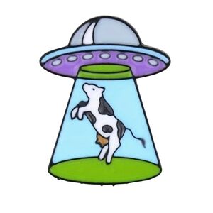 UFO Cow Abduction Pin